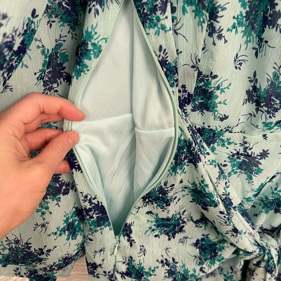 Floral Print Drape Front Mini Dress - Picture 4 of 7